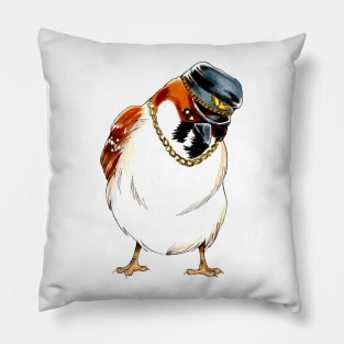 Macho Sparrow Bird Pillow