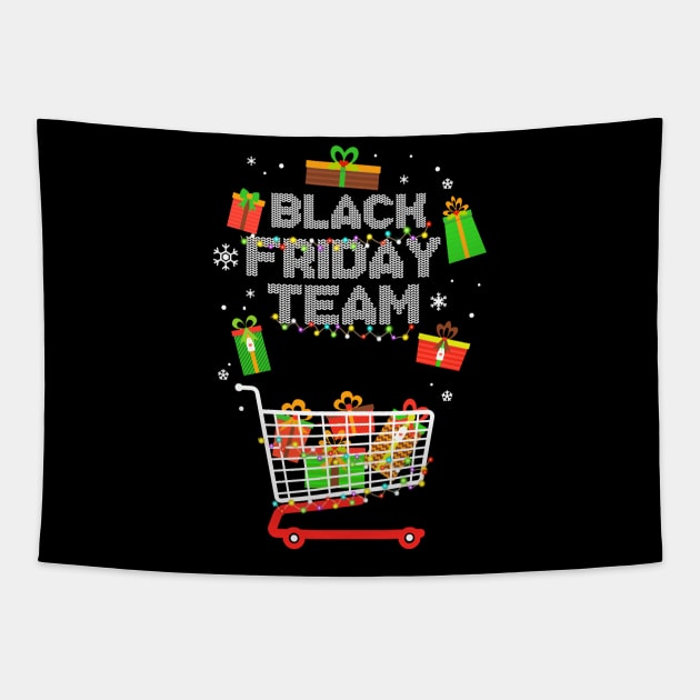 Black Friday Team   Shopping Christmas Tapestry by Terryeare