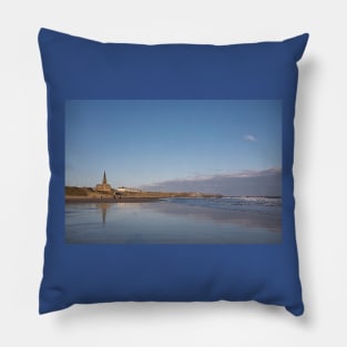 Winter sunshine on Tynemouth Longsands Pillow