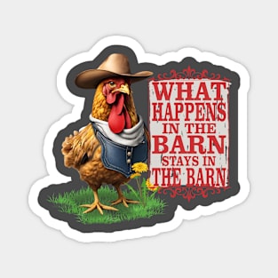 Cowboy chicken what happens in Vegas farm animal western Magnet