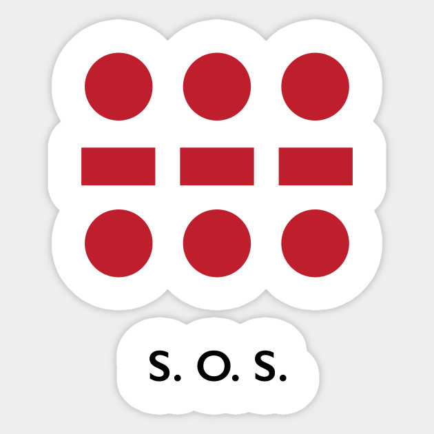 Sos Morse Signal Morse Code Sticker Teepublic Uk
