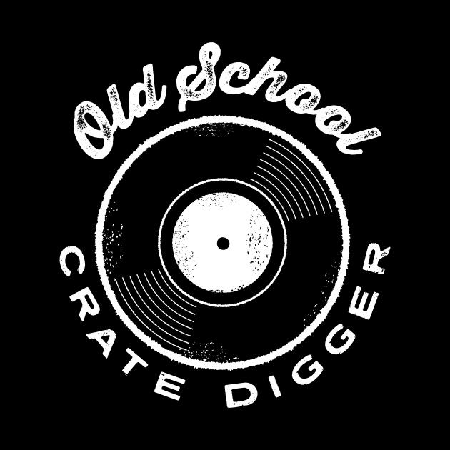 Old School Crate Digger design by JDawnInk