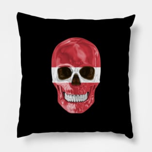 Latvia Flag Skull - Gift for Latvian With Roots From Latvia Pillow