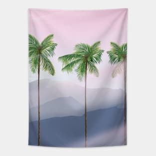 Tropical palm trees at dusk Tapestry