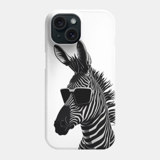 Zebra with black glasses Phone Case