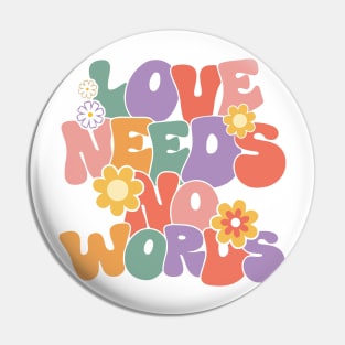 Autism Awareness Love Needs No Words Infinity Heart Autism Pin