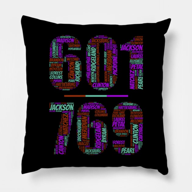 Jackson, Meridian, Hattiesburg, and the 601/769 Pillow by GeePublic