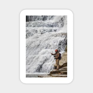 Fly Fishing at the Falls Magnet