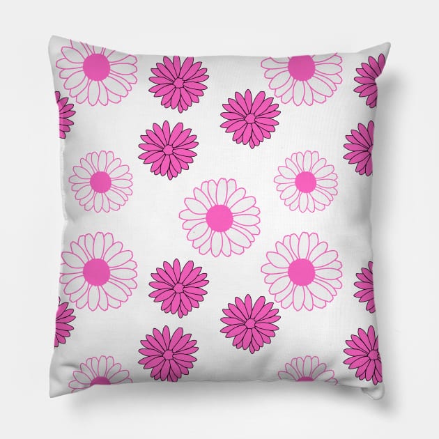 Pink Daisies Pattern Pillow by aybe7elf