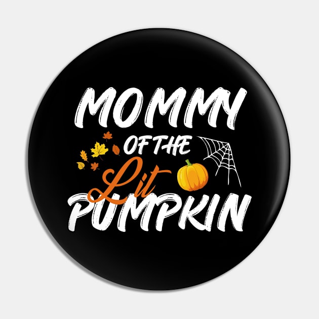 Mommy Lit Pumpkin Halloween Costume Pin by FanaticTee