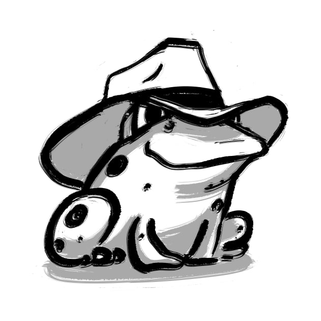 Frog in a cowboy hat by Jason's Doodles