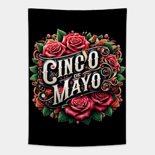 Cinco de Mayo Traditional Red Roses Tapestry