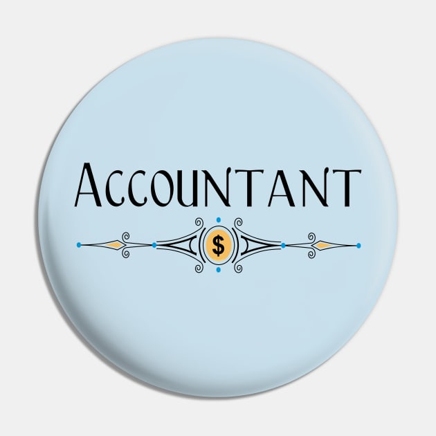 Accountant Decorative Line Pin by Barthol Graphics