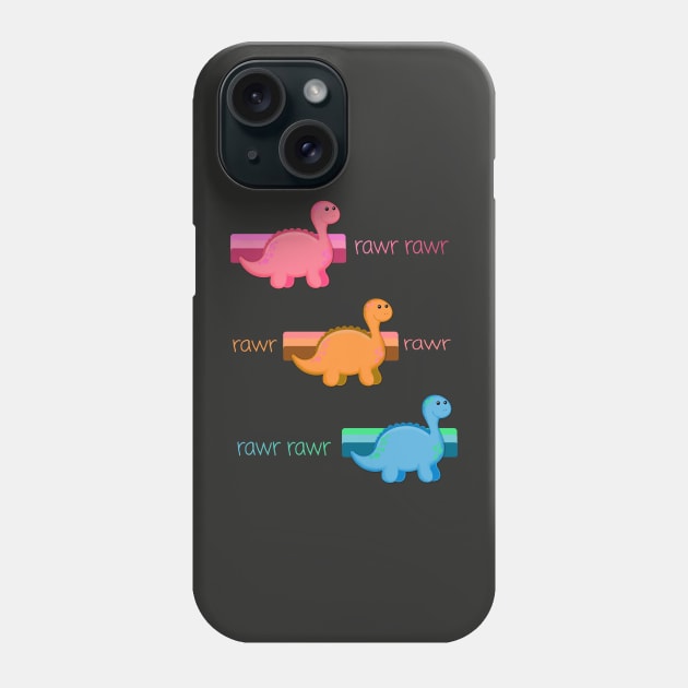 Colorful Dino Phone Case by AlondraHanley