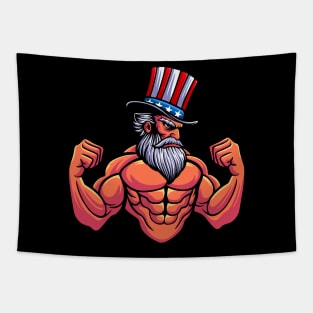 Muscular Uncle Sam Tapestry