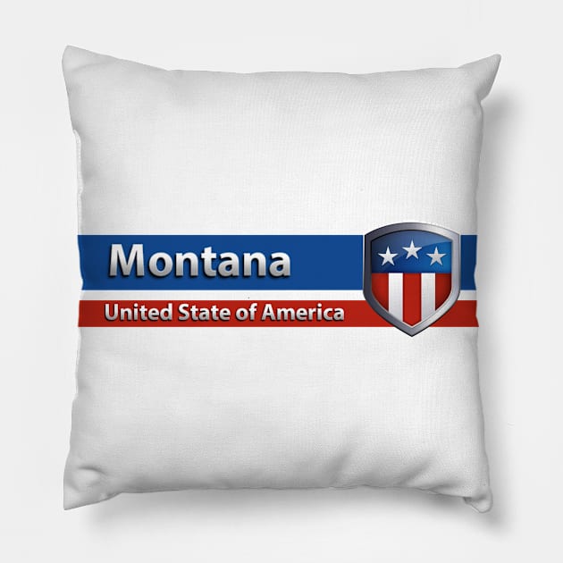Montana - United State of America Pillow by Steady Eyes