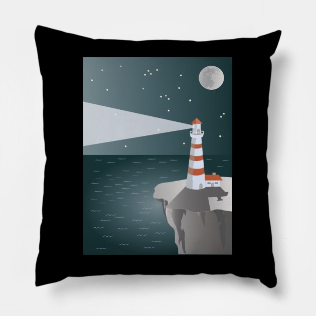 Lighthouse Pillow by mypointink