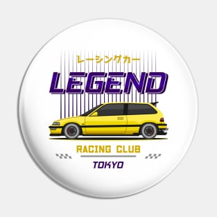 Midnight Racer Yellow Kanjo EF JDM Pin