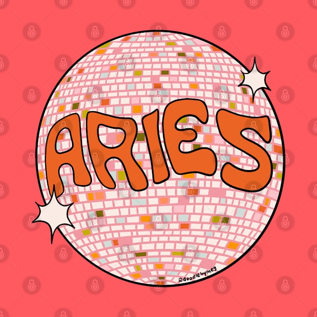 Aries Disco Ball by Doodle by Meg