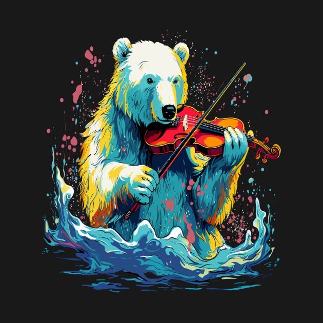 Polar Bear Playing Violin by JH Mart