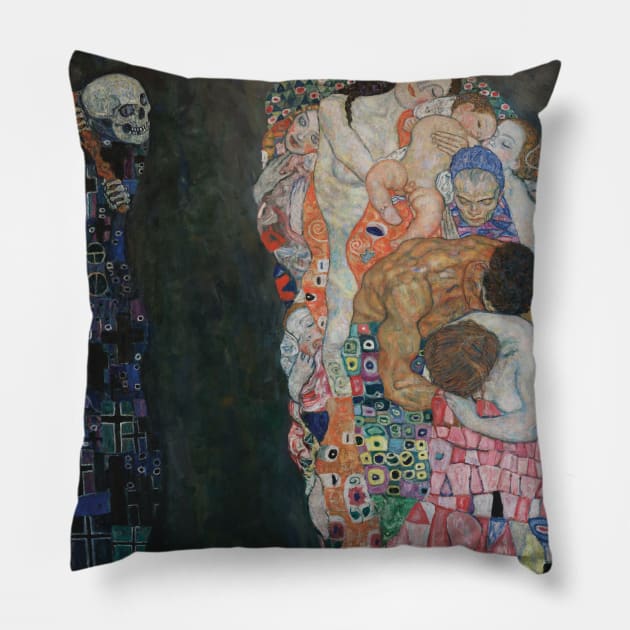 Death and Life by Gustav Klimt Pillow by Classic Art Stall