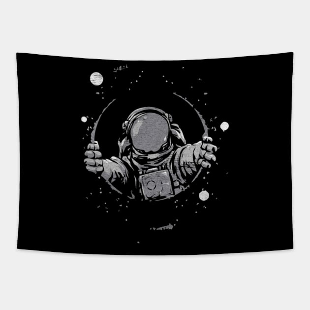 Astronaut Galaxies Tapestry by lindyss