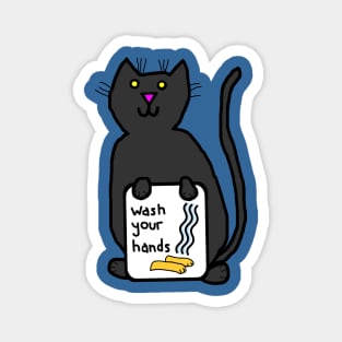 Cute Cats say Wash Your Hands Sign Magnet