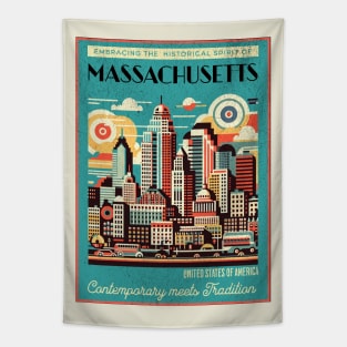Embracing the Historical Spirit of Massachusetts, United States of America - Contemporary meets Tradition Tapestry