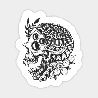 Botanical Skull Magnet