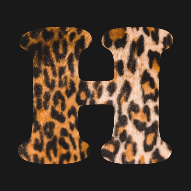 Letter H leopard print by ColorsHappiness