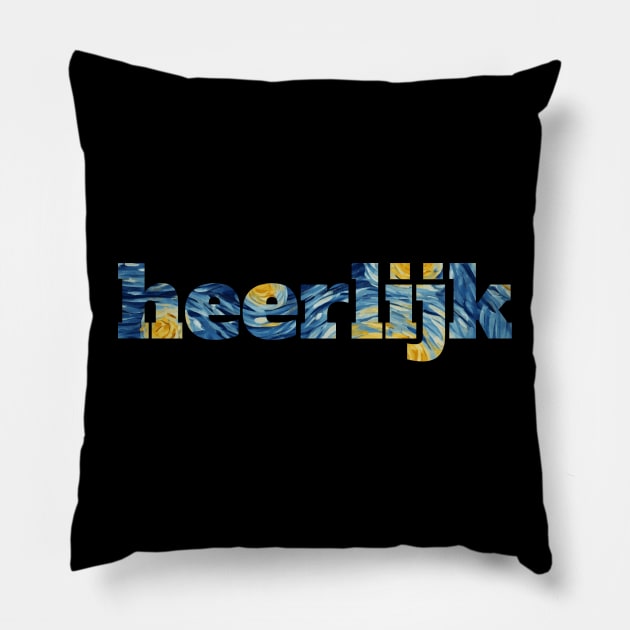 Heerlijk Funny Dutch Gift Van Gogh Style Pillow by stressless