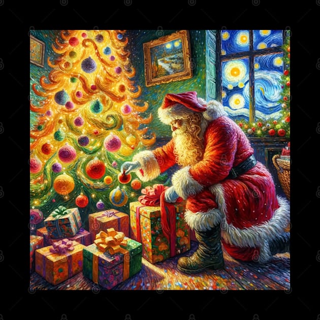 Stellar Santa - Starry Night Sky Holiday Art Prints by Edd Paint Something