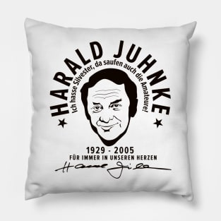 Harald Juhnke Portrait Logo - „Ich hasse Silvester“ Quote Design Pillow