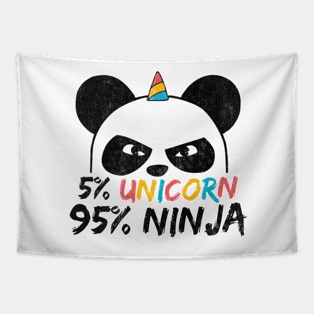 5% Unicorn 95% Ninja birthday gift Tapestry by Adamita