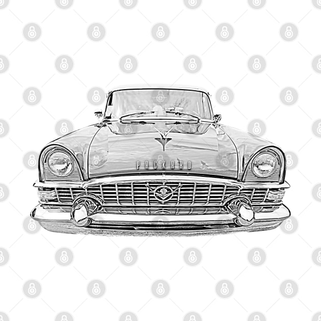 Packard Patrician 1950s American classic car monochrome by soitwouldseem