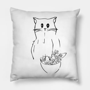 Cat and Flower Pot Pillow