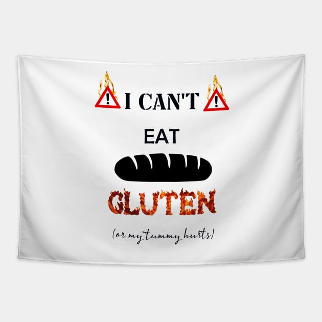 i cant eat gluten or my tummy hurts meme shirt Tapestry by InMyMentalEra