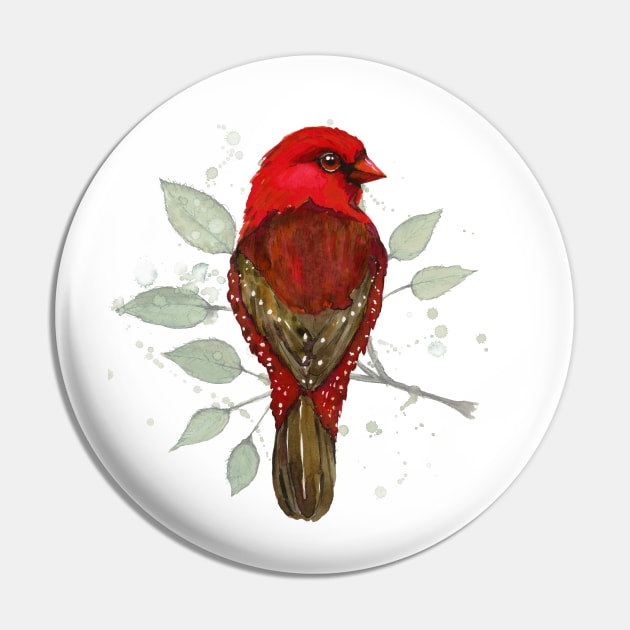 Red avadavat watercolor Pin by Bwiselizzy