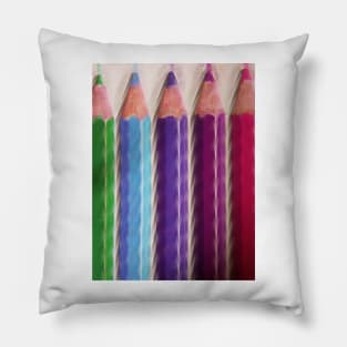 5 new brightly coloured  colouring crayons Pillow