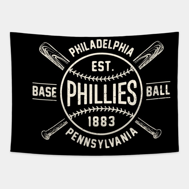 Philadelphia Phillies Bats & Ball by Buck Tee Tapestry by Buck Tee