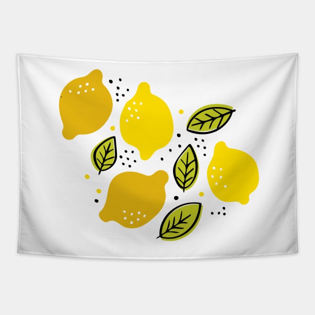 Fresh Lemons Tapestry by Jacqueline Hurd