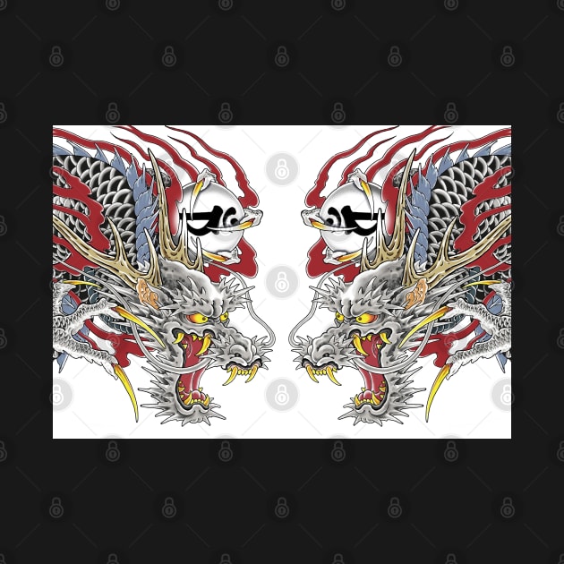 Kiryu Kazuma dragon tattoo mirrored by thehollowpoint
