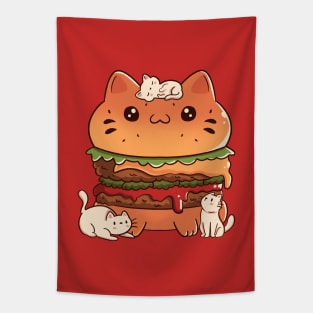 Catnivore Diet Funny Cat Red by Tobe Fonseca Tapestry