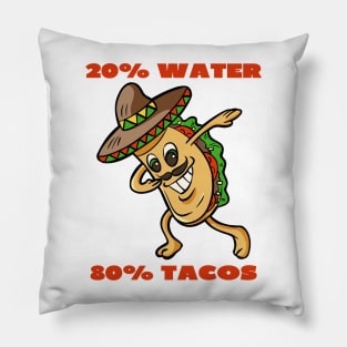 20 % water 80% tacos Pillow