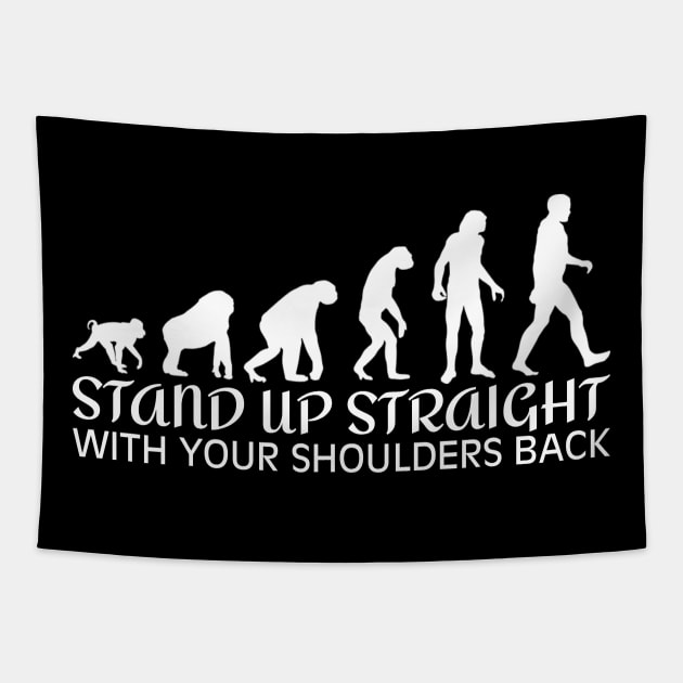 Stand Up Straight Tapestry by zellaarts