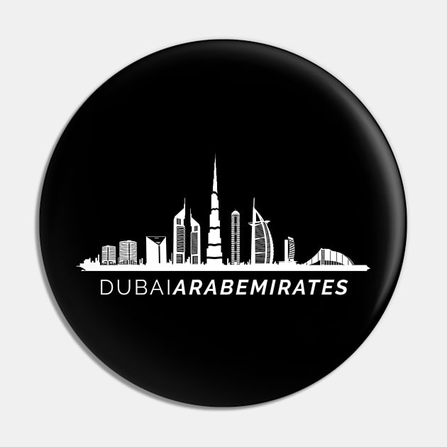 Dubai City Skyline Pin by SunburstGeo