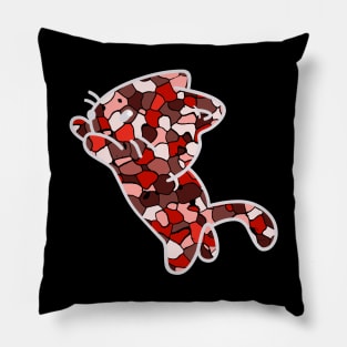 Crystal Cat (ruby red) Pillow