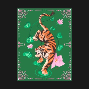 Tiger - Green by Cindy Rose Studio T-Shirt