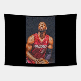 Dwayne Wade Pixel Art Tapestry