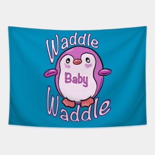 Waddle Baby Waddle Penguin Tapestry